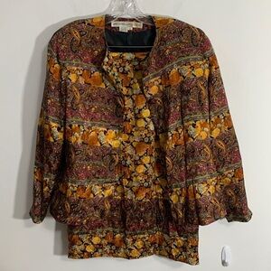 Annie Crimmins for UMI Collections Vintage 100% Silk Suit Size 12